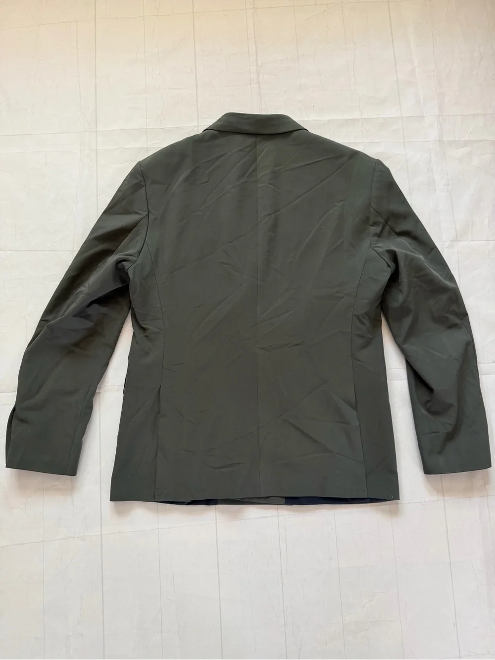 Zara Double-Breasted Olive Blazer Suit Size 40